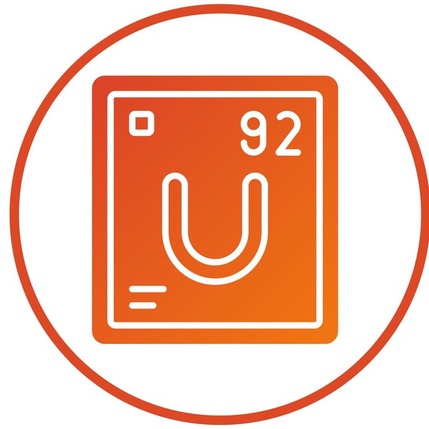 Diseño vectorial Estilo del icono de uranio