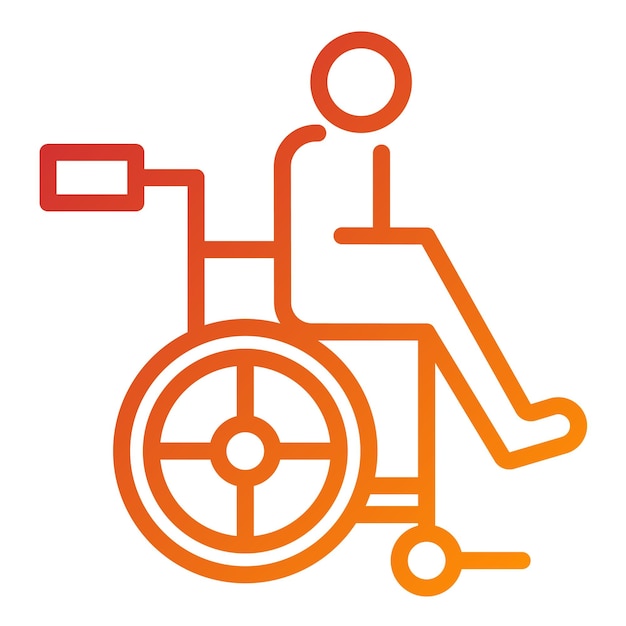 Diseño vectorial Estilo del icono del usuario de la silla de ruedas