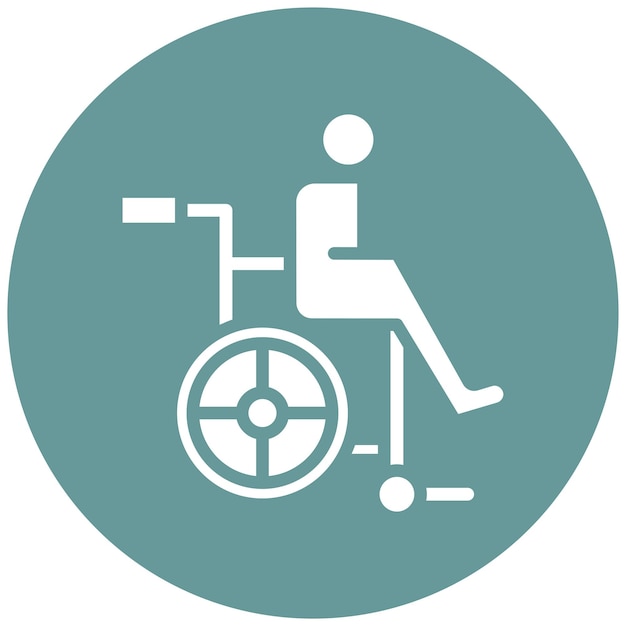 Diseño vectorial Estilo del icono del usuario de la silla de ruedas
