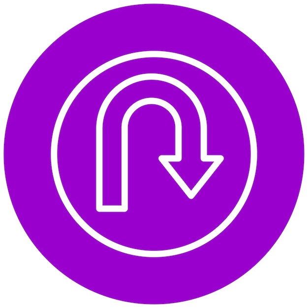 Diseño vectorial Estilo del icono UTurn