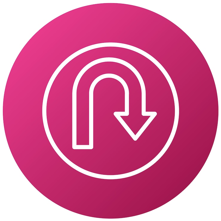 Vector diseño vectorial estilo del icono uturn