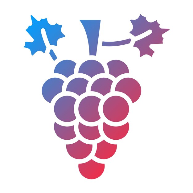 Vector diseño vectorial estilo del icono de las uvas