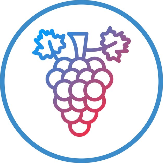 Diseño vectorial Estilo del icono de las uvas
