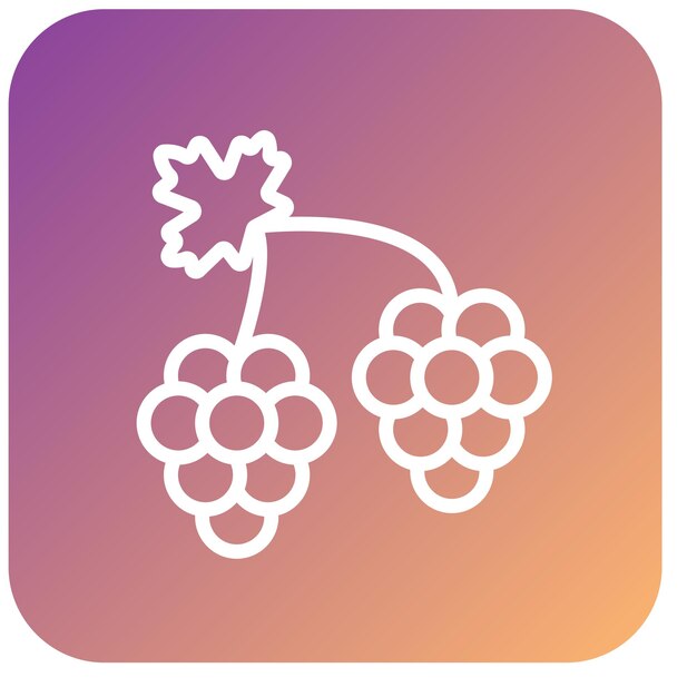 Diseño vectorial Estilo del icono de las uvas