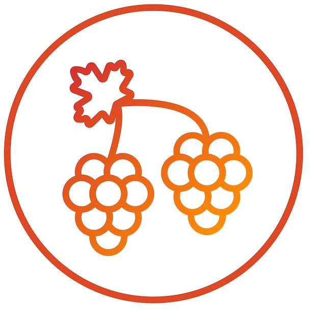 Diseño vectorial Estilo del icono de las uvas
