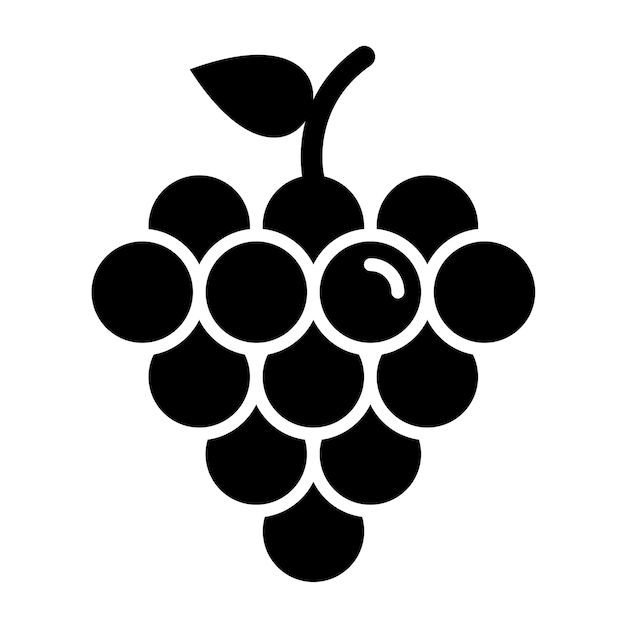 Diseño vectorial Estilo del icono de las uvas