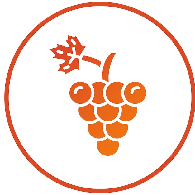 Diseño vectorial Estilo del icono de las uvas