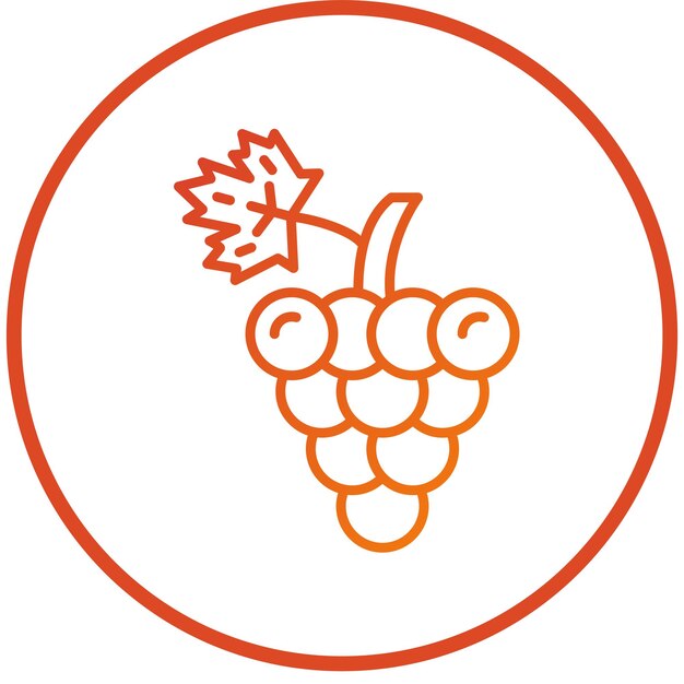 Diseño vectorial Estilo del icono de las uvas