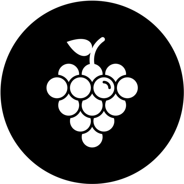 Diseño vectorial Estilo del icono de las uvas