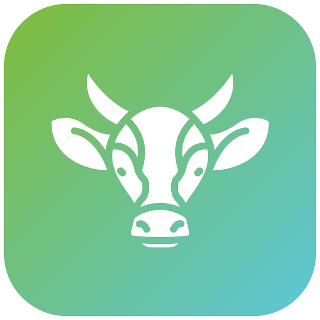 Diseño vectorial Estilo del icono de la vaca