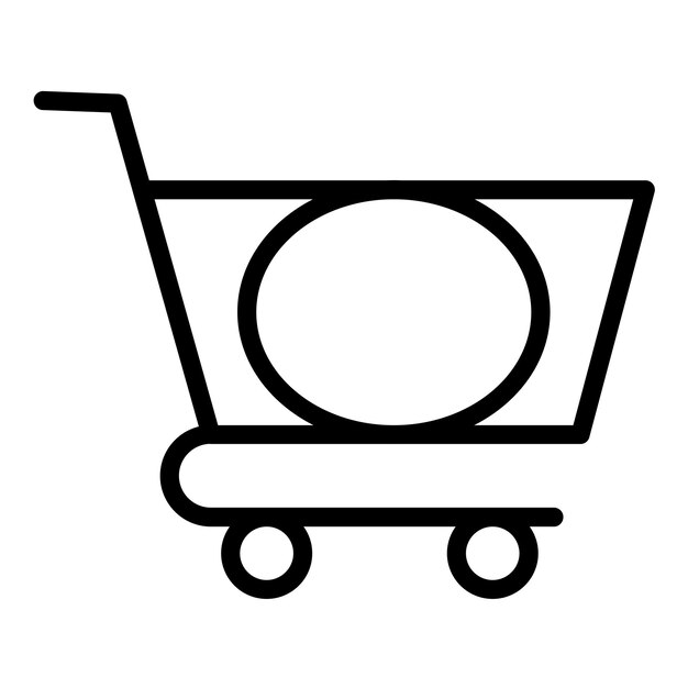 Diseño vectorial Estilo de icono vacío del carrito