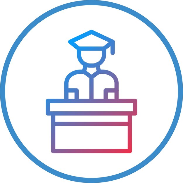 Diseño vectorial Estilo de icono de valedictorian