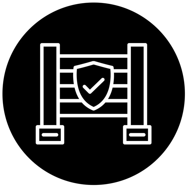 Diseño vectorial Estilo del icono de la valla segura