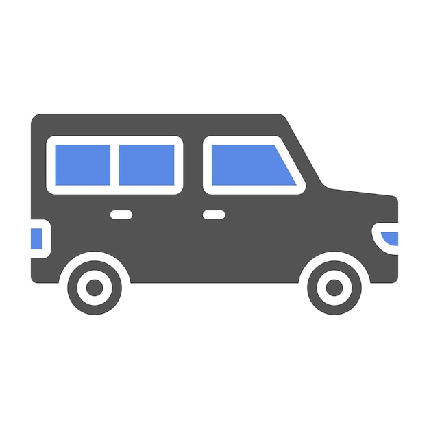 Diseño vectorial del estilo del icono Van