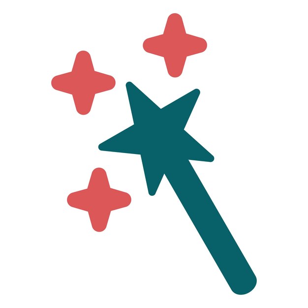 Diseño vectorial Estilo del icono de la varita mágica