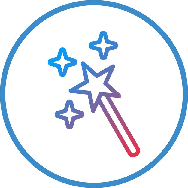 Diseño vectorial Estilo del icono de la varita mágica
