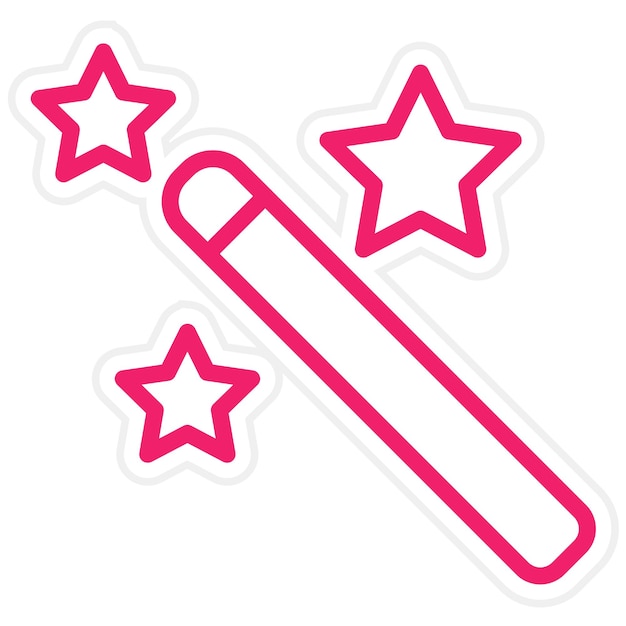 Diseño vectorial Estilo del icono de la varita mágica
