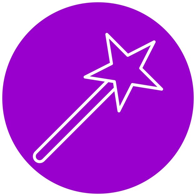Diseño vectorial Estilo del icono de la varita mágica