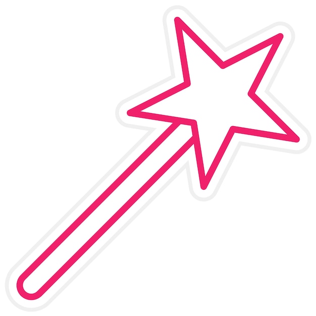 Diseño vectorial Estilo del icono de la varita mágica
