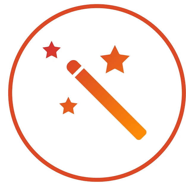 Diseño vectorial Estilo del icono de la varita mágica