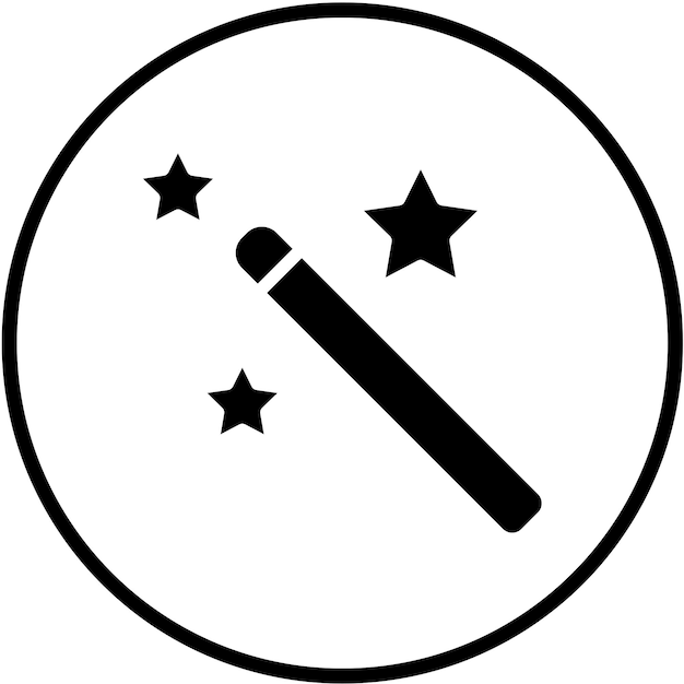 Diseño vectorial Estilo del icono de la varita mágica