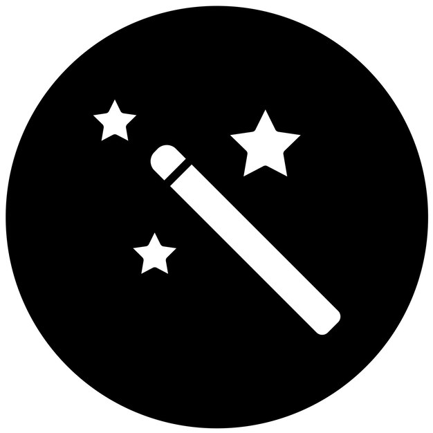 Diseño vectorial Estilo del icono de la varita mágica