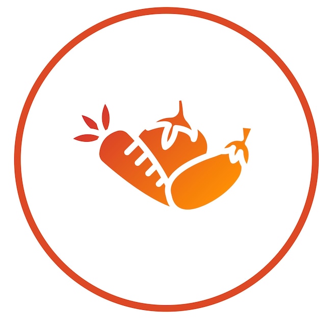 Diseño vectorial de estilo de icono de vegetales