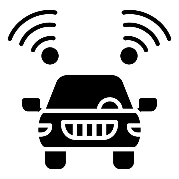 Diseño vectorial Estilo del icono del vehículo conectado