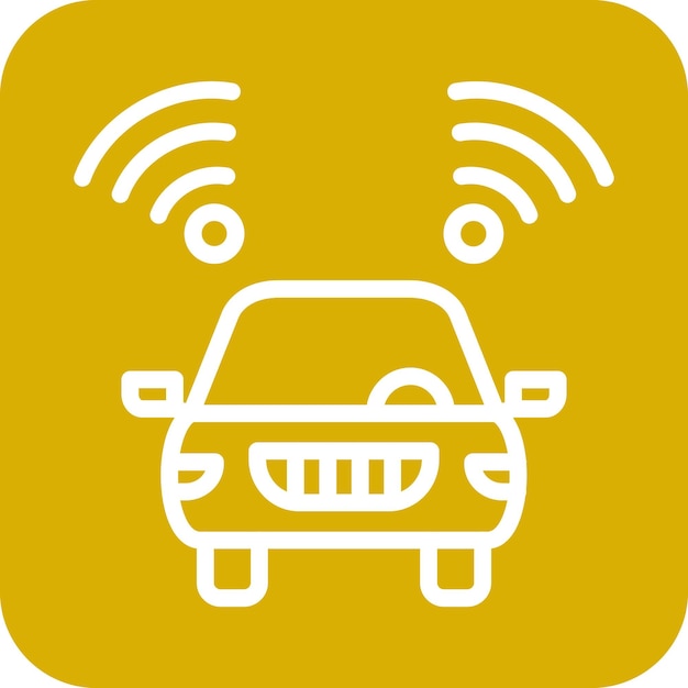 Diseño vectorial Estilo del icono del vehículo conectado