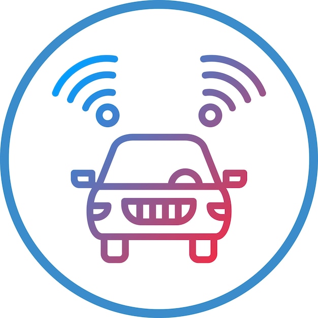 Diseño vectorial Estilo del icono del vehículo conectado
