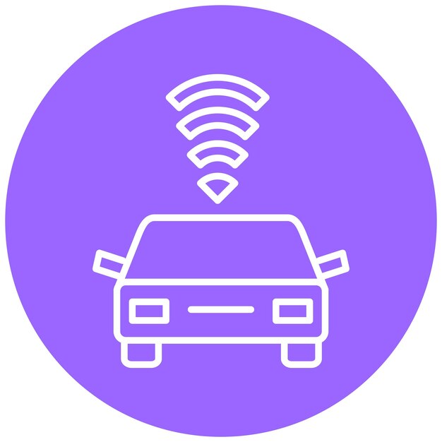 Diseño vectorial Estilo del icono del vehículo conectado