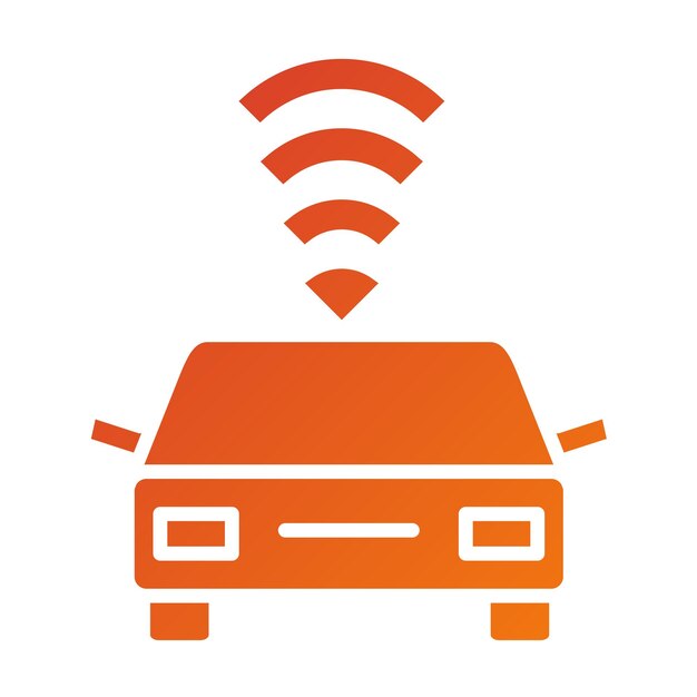 Diseño vectorial Estilo del icono del vehículo conectado