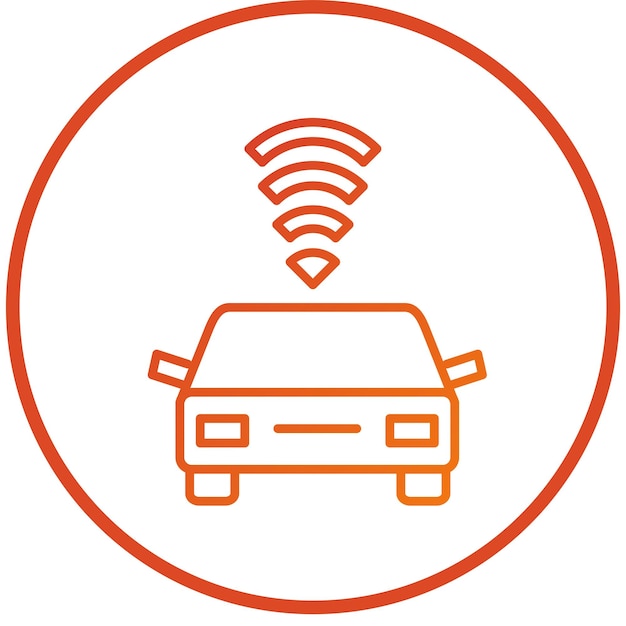 Diseño vectorial Estilo del icono del vehículo conectado