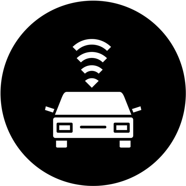 Diseño vectorial Estilo del icono del vehículo conectado