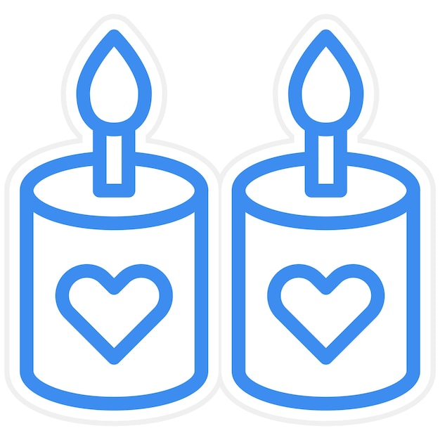 Diseño vectorial Estilo del icono de la vela de boda