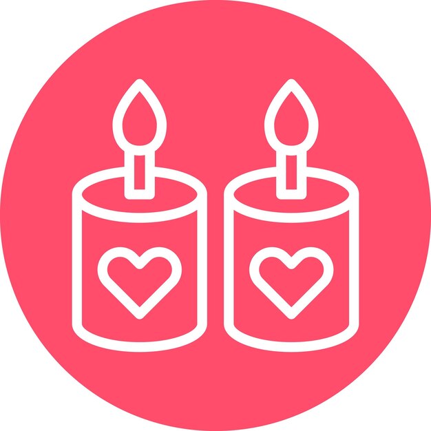 Diseño vectorial Estilo del icono de la vela de boda