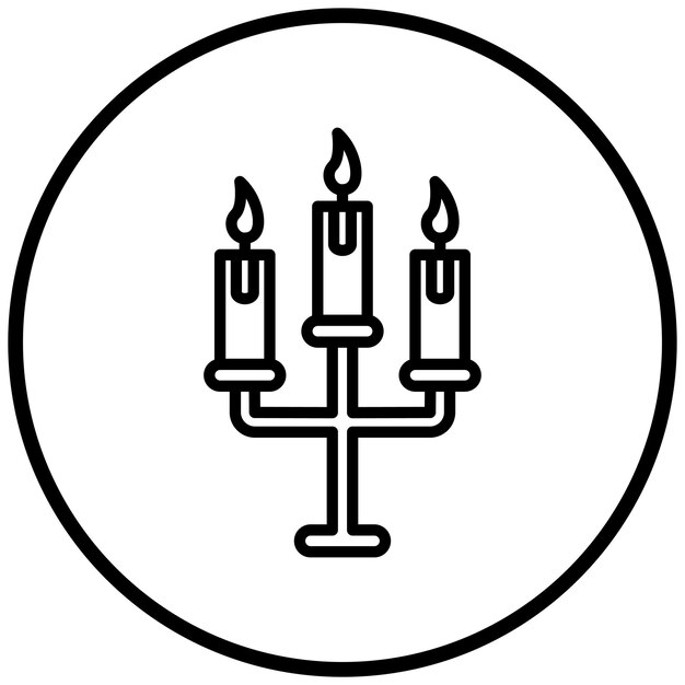 Diseño vectorial Estilo del icono de la vela de boda