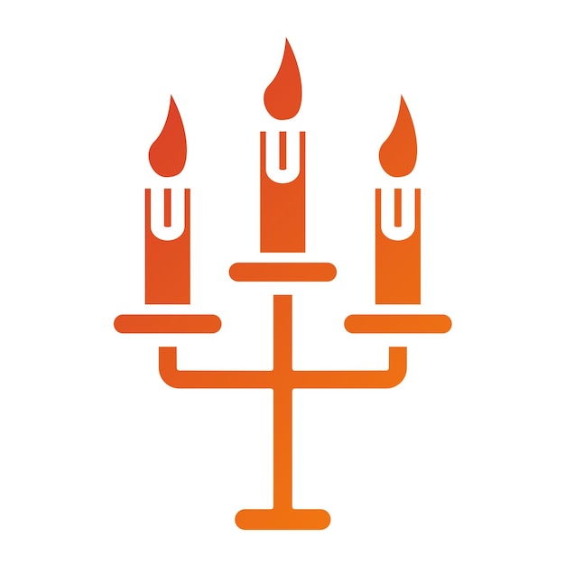 Diseño vectorial Estilo del icono de la vela de boda