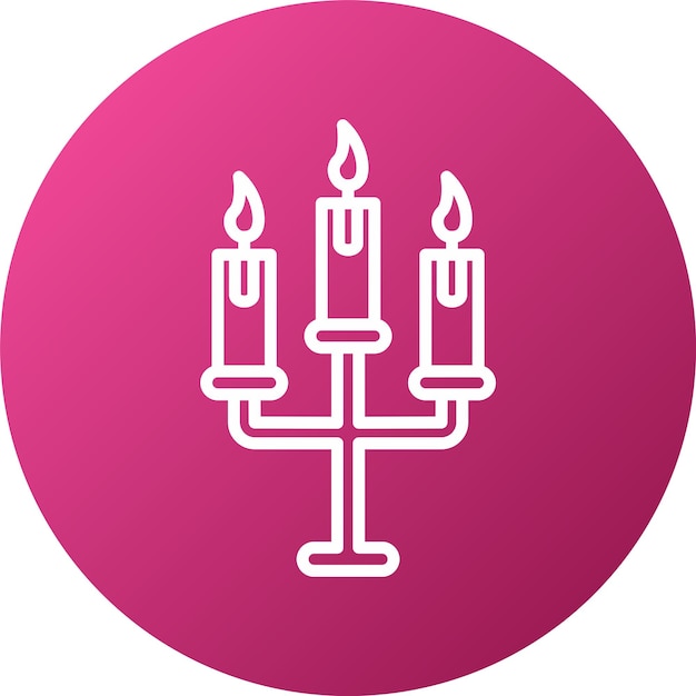 Diseño vectorial Estilo del icono de la vela de boda