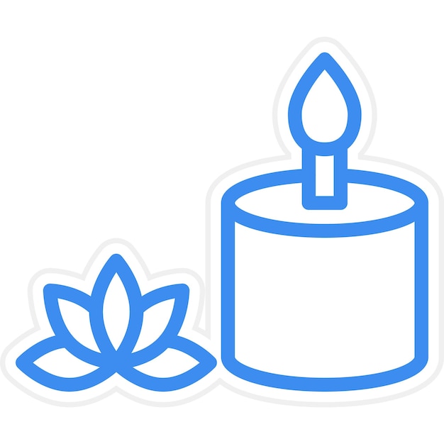 Diseño vectorial del estilo del icono de la vela de spa