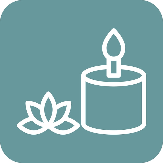 Diseño vectorial del estilo del icono de la vela de spa