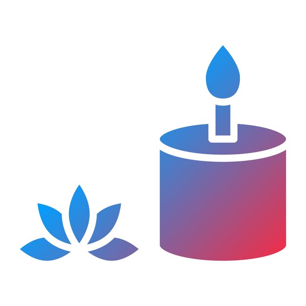 Diseño vectorial del estilo del icono de la vela de spa