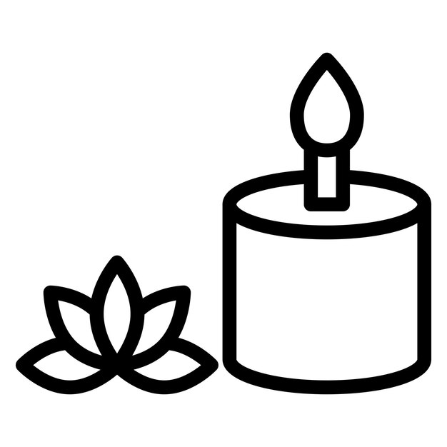 Diseño vectorial del estilo del icono de la vela de spa