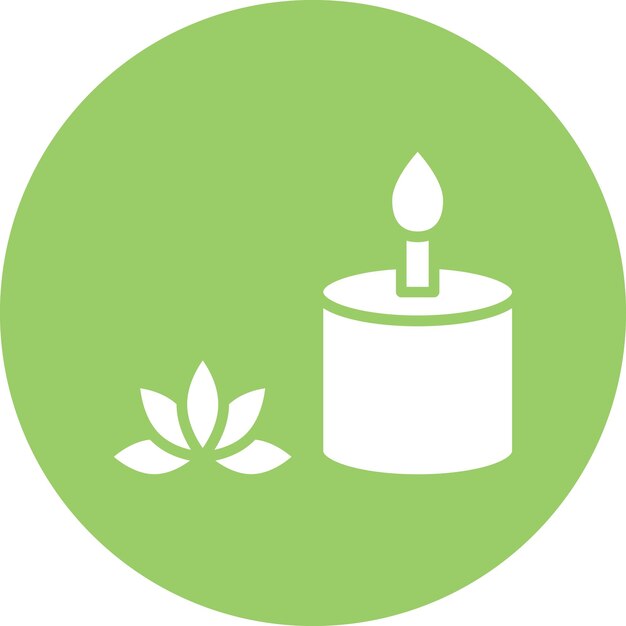 Diseño vectorial del estilo del icono de la vela de spa