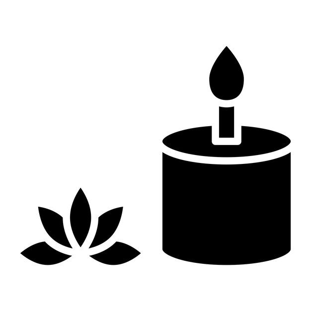 Diseño vectorial del estilo del icono de la vela de spa
