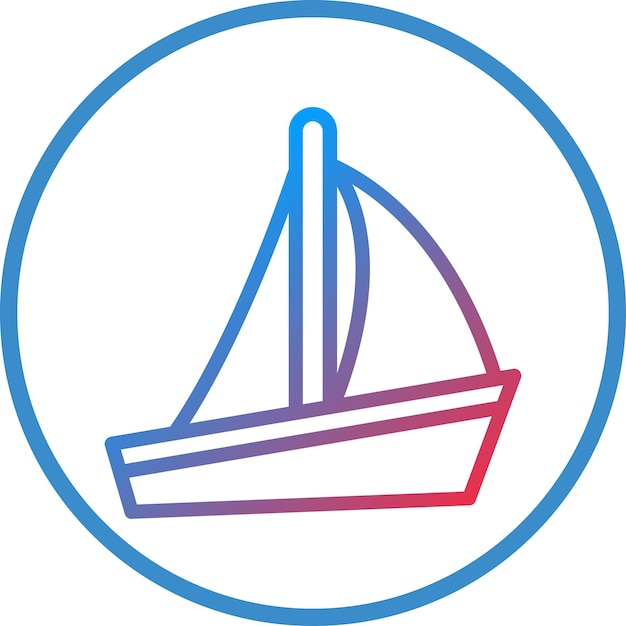 Diseño vectorial del estilo del icono del velero