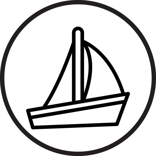 Diseño vectorial del estilo del icono del velero