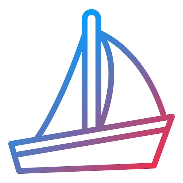 Diseño vectorial del estilo del icono del velero