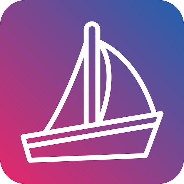 Diseño vectorial del estilo del icono del velero
