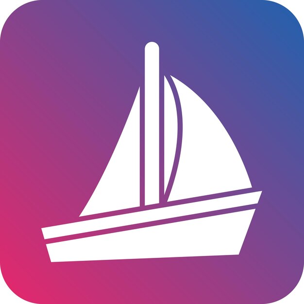 Diseño vectorial del estilo del icono del velero